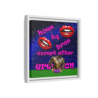 hoes b4 bros - framed canvas art ('snoops' background)