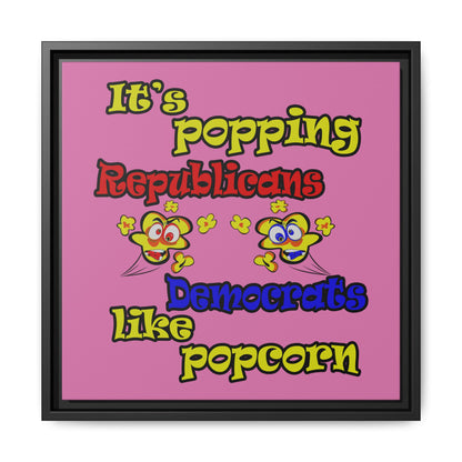 popping like popcorn - framed canvas art (light pink)