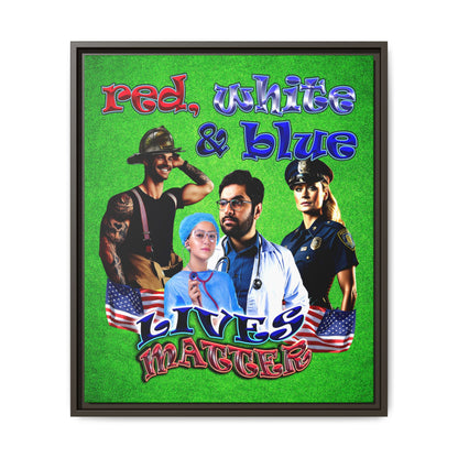 rw&b lives matter - framed canvas art (green turf)