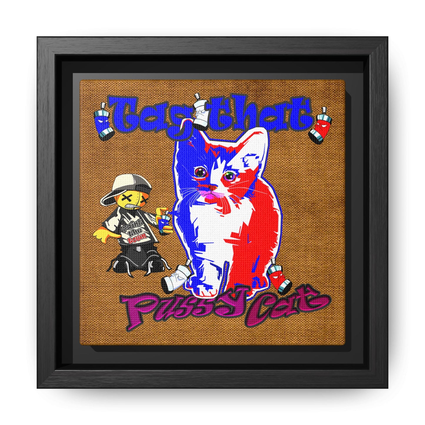 tag that - framed canvas art (brown papyrus)