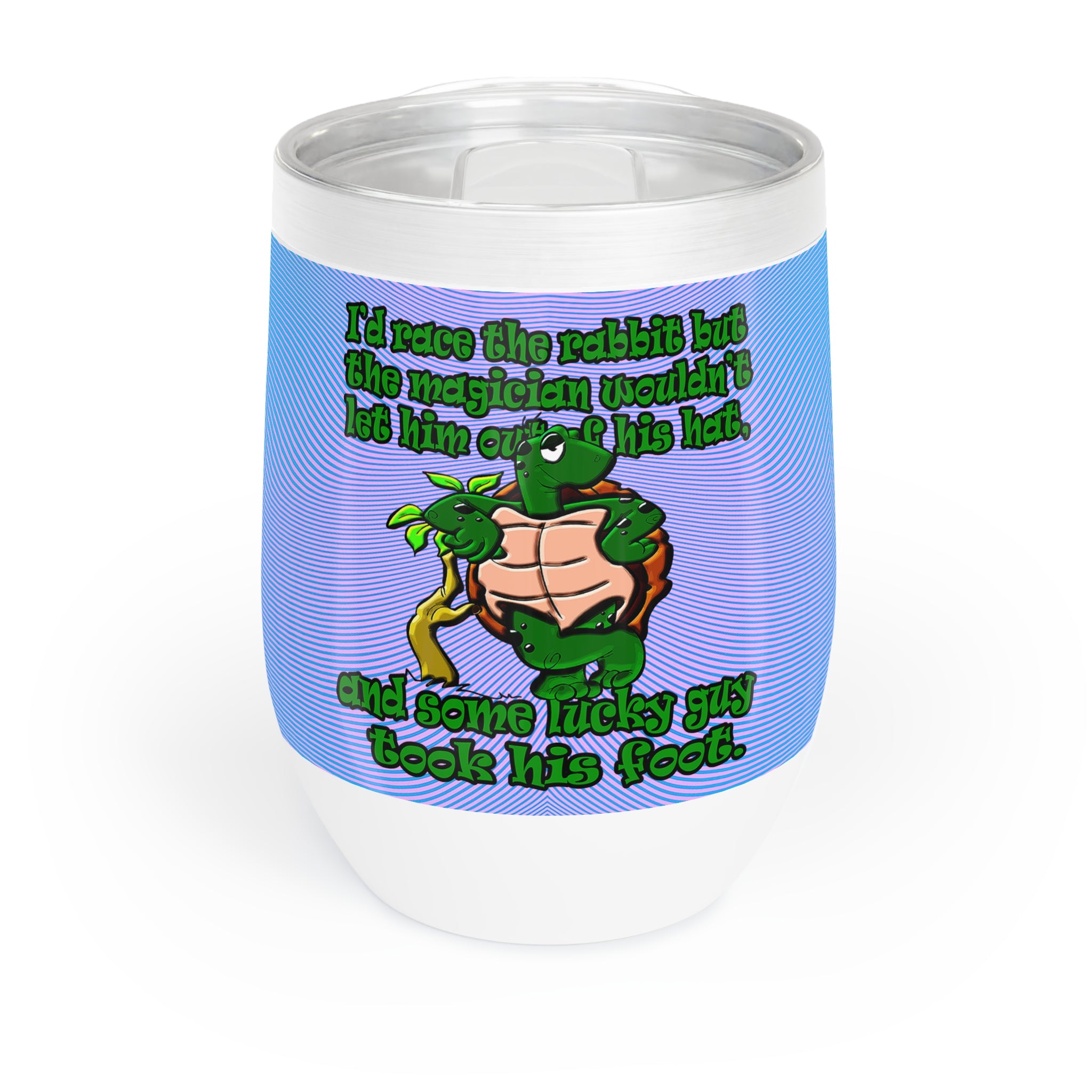 turtle race - Chill Wine Tumbler (light blue-purple wave)
