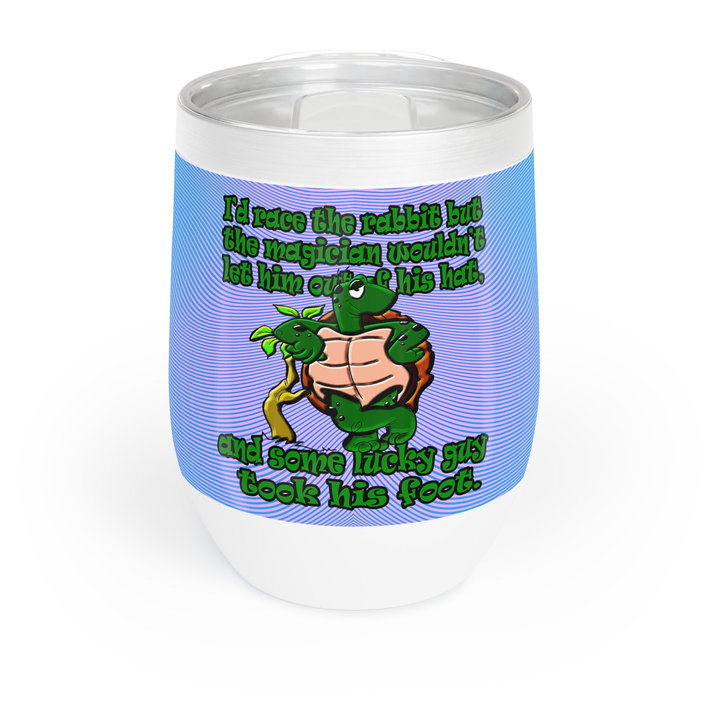 turtle race - Chill Wine Tumbler (light blue-purple wave)