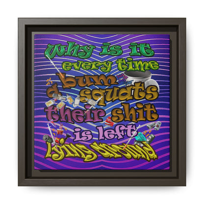 the bum's shit - framed canvas art (purple wave)