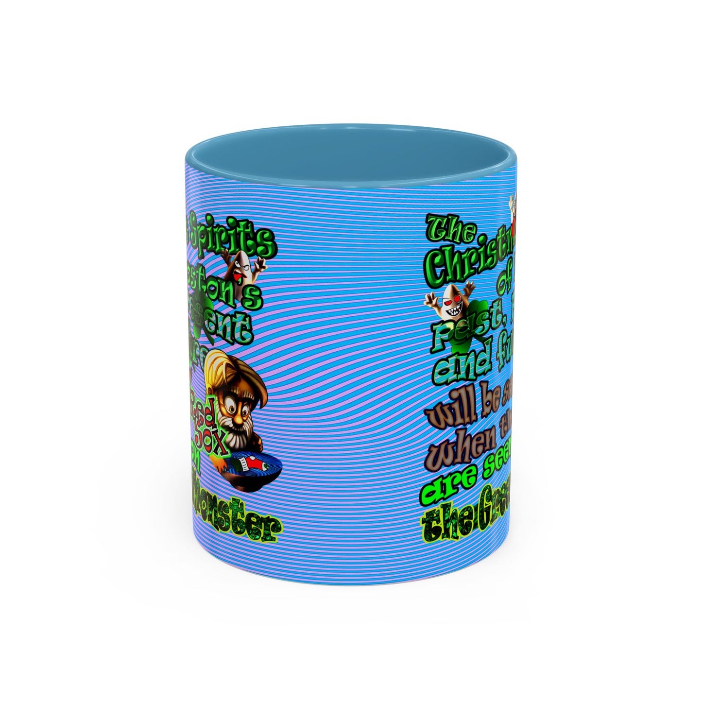 christmas spirits of boston - Accent Mug (light blue-purple wave)