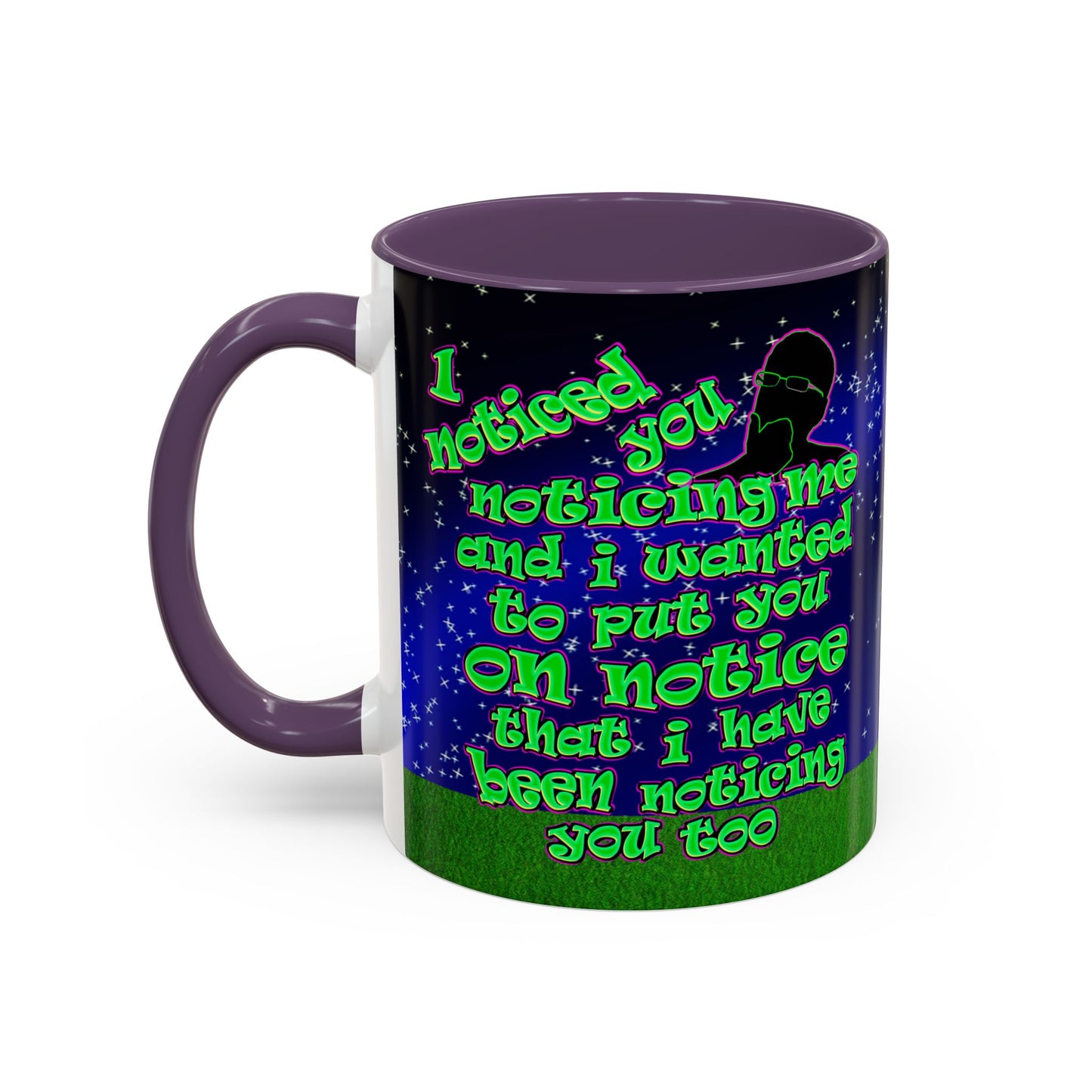 noticed you noticing - Accent Mug ('snoops' background)