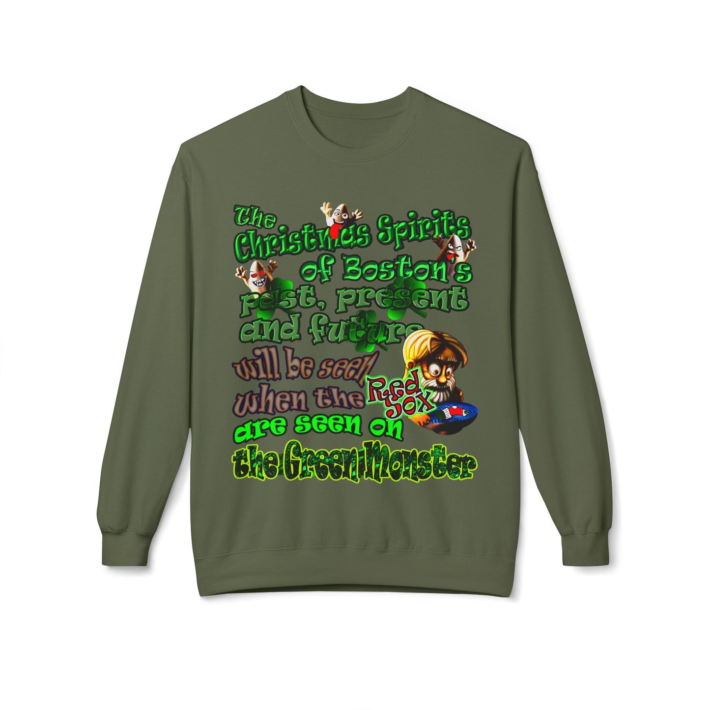 christmas spirits of boston - Unisex Midweight Softstyle Fleece Crewneck Sweatshirt
