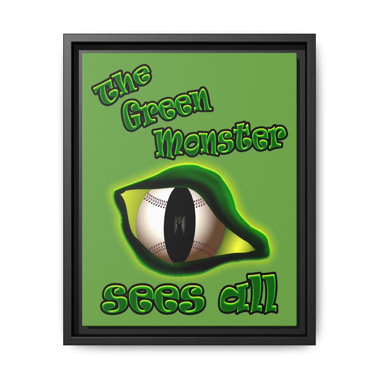 green monster - framed canvas art (green)