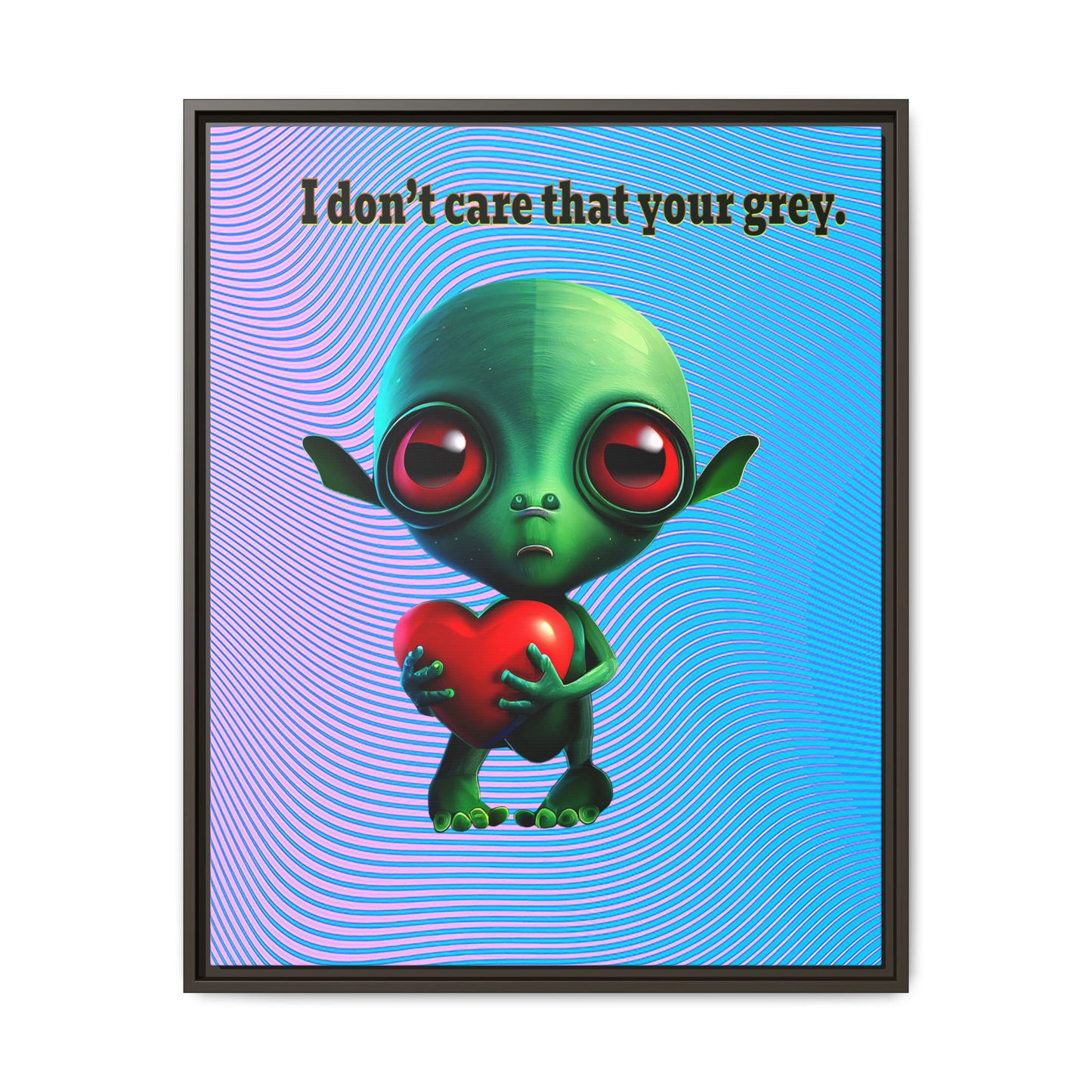 I don't care that your grey - framed canvas art (light blue-purple wave)