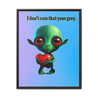 I don't care that your grey - framed canvas art (light blue-purple wave)