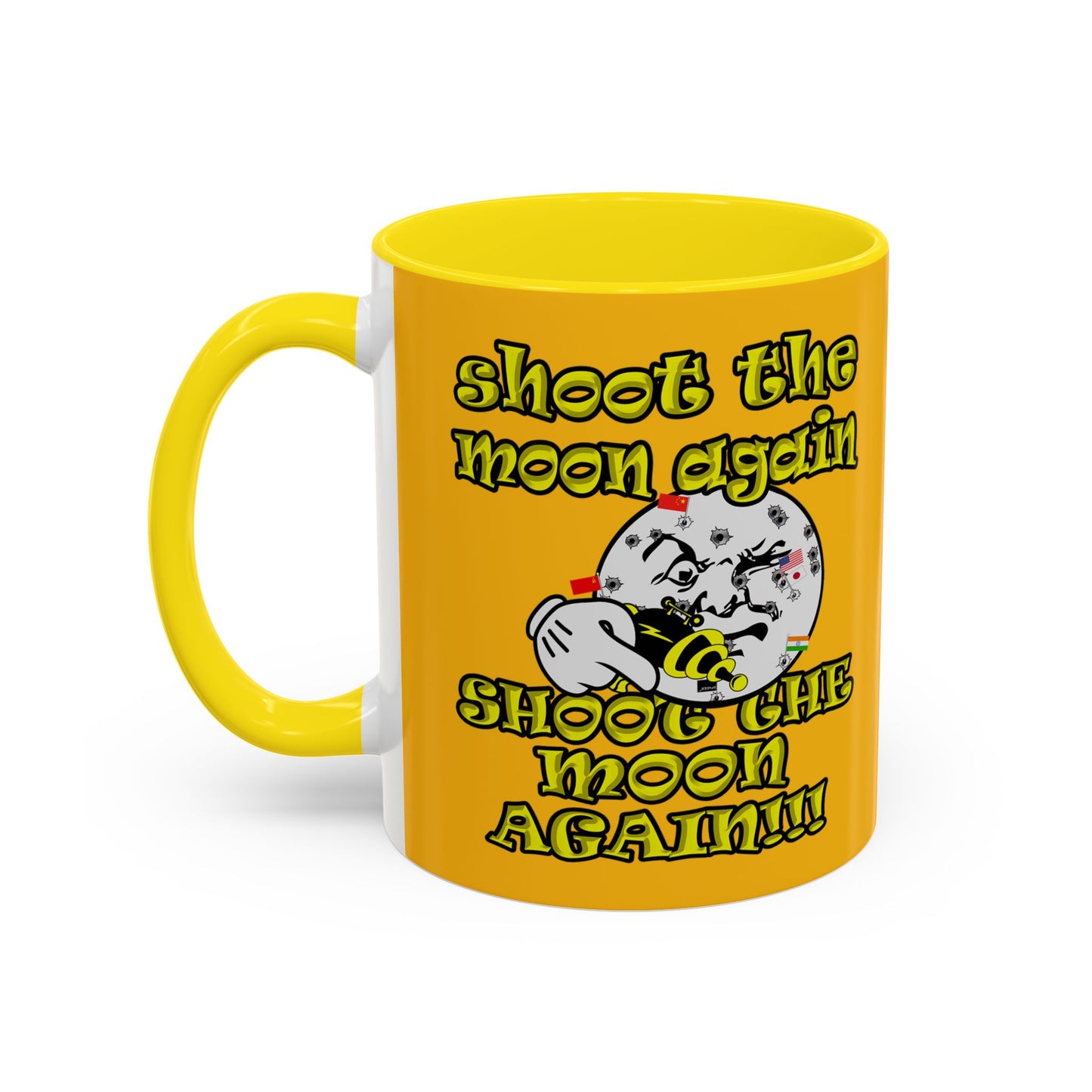 shoot the moon again - Accent Mug (yellow)