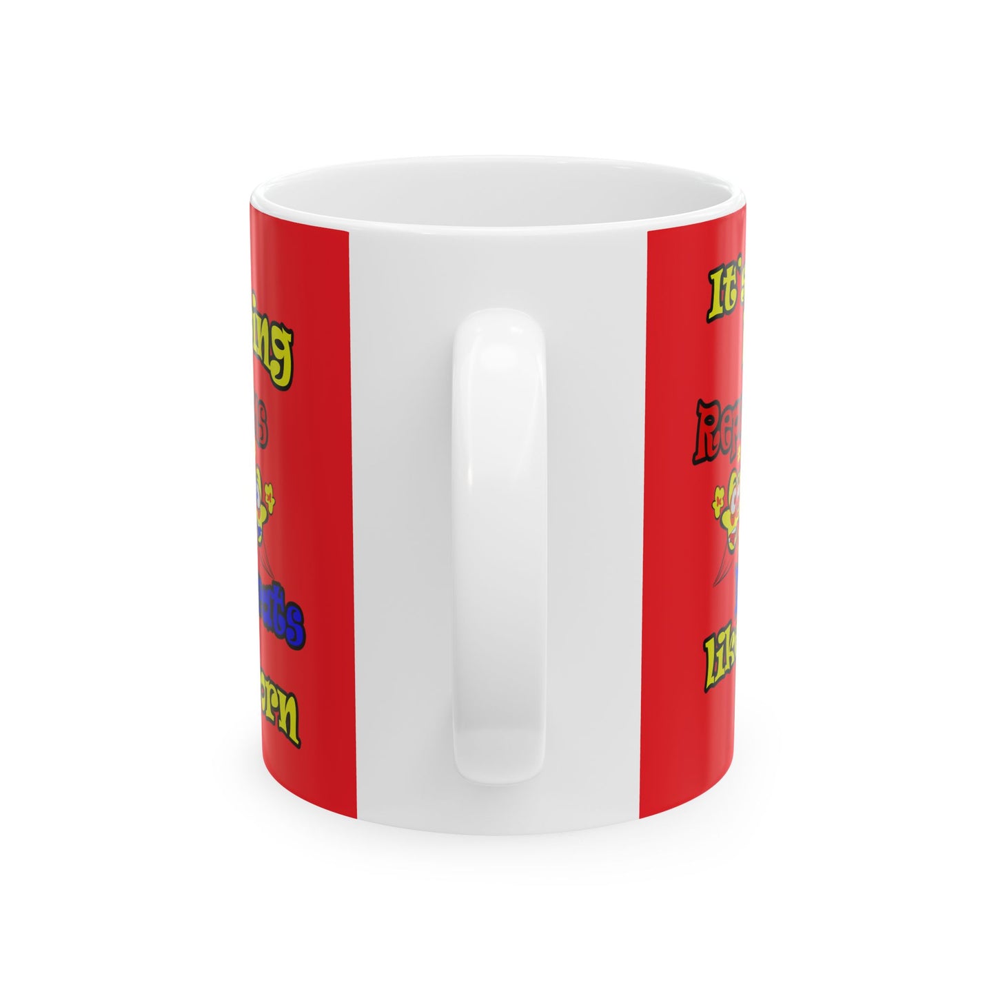 popping like popcorn - White Mug (red)