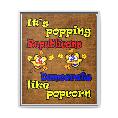 popping like popcorn - framed canvas art (brown papyrus)