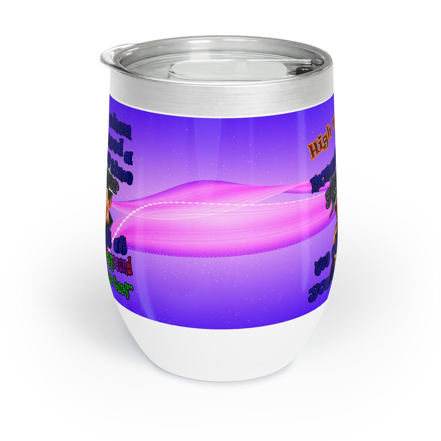 high noon - Chill Wine Tumbler (purple-pink wave)