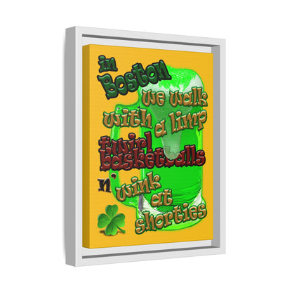 celtics logo - framed canvas art (yellow)