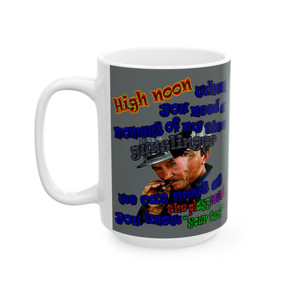 high noon - White Mug (dark grey)