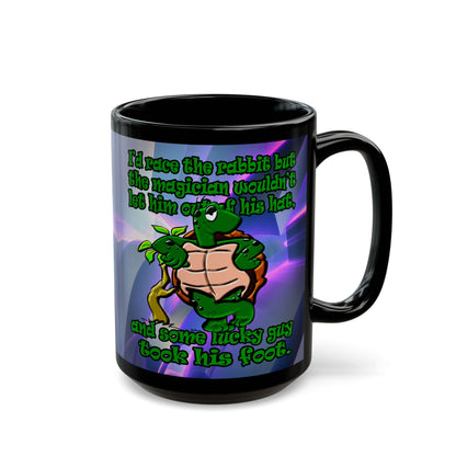 turtle race - Black Mug (grey-pink wave)