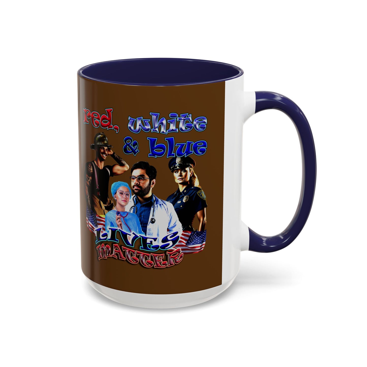 rw&b lives matter - Accent Mug (brown)