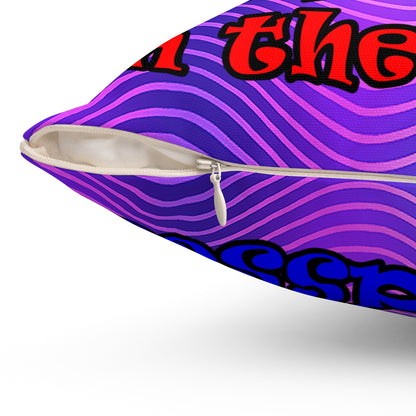 donkeys and elephants - Spun Polyester Square Pillow - (purple wave)