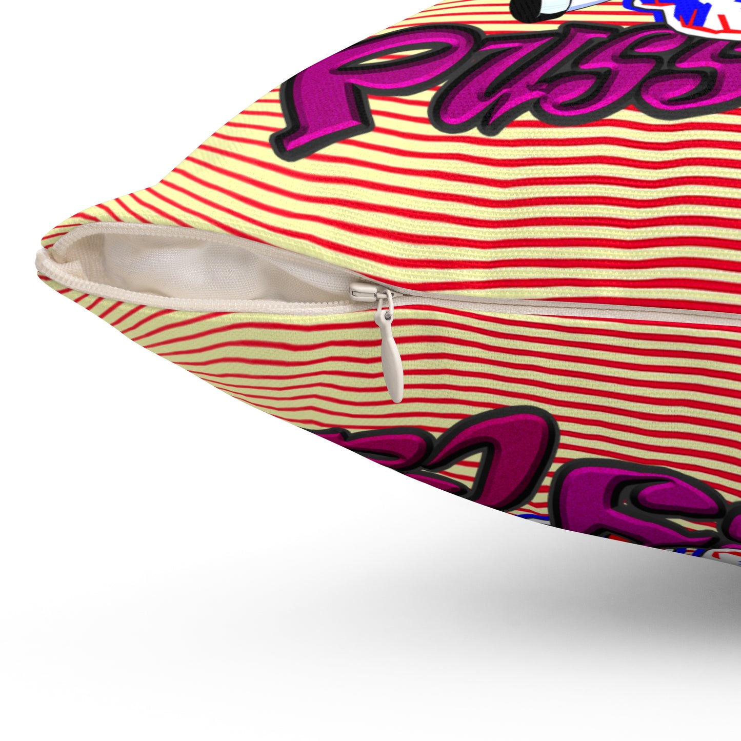 tag that - Spun Polyester Square Pillow - (yellow-orange wave)