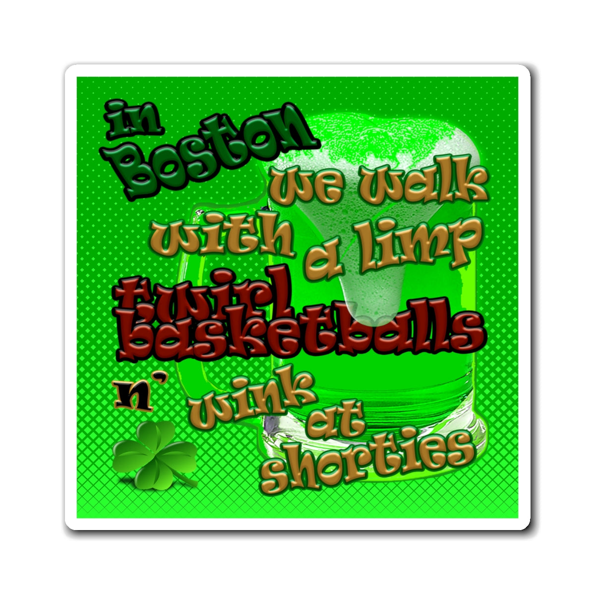 celtics logo - Magnets - (logo green)