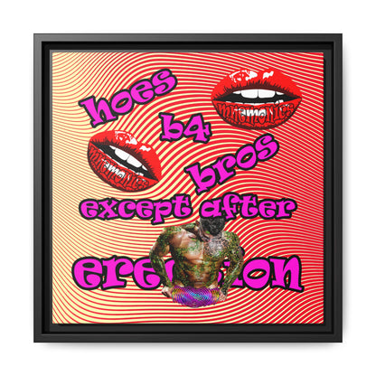 hoes b4 bros - framed canvas art (yellow-orange wave)