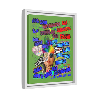 drop the beat - framed canvas art (green)