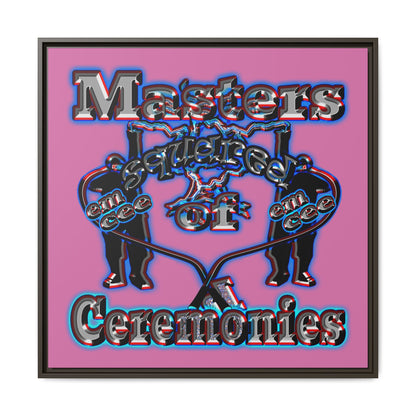 em cee squared - framed canvas art (light pink)