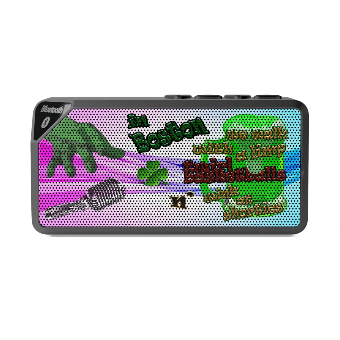 celtics logo - Jabba Bluetooth Speaker (light blue-pink wave)