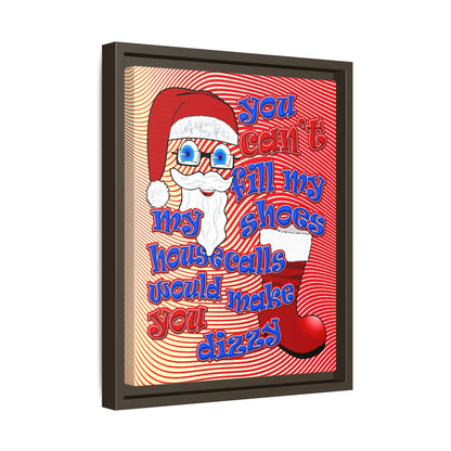 santa's shoes - framed canvas art (yellow-orange wave)