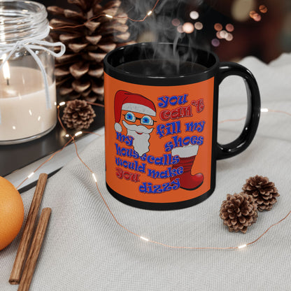 santa's shoes - Black Mug (orange)