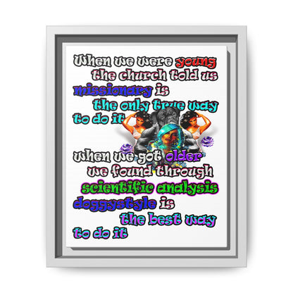 doggystyle - framed canvas art (white)