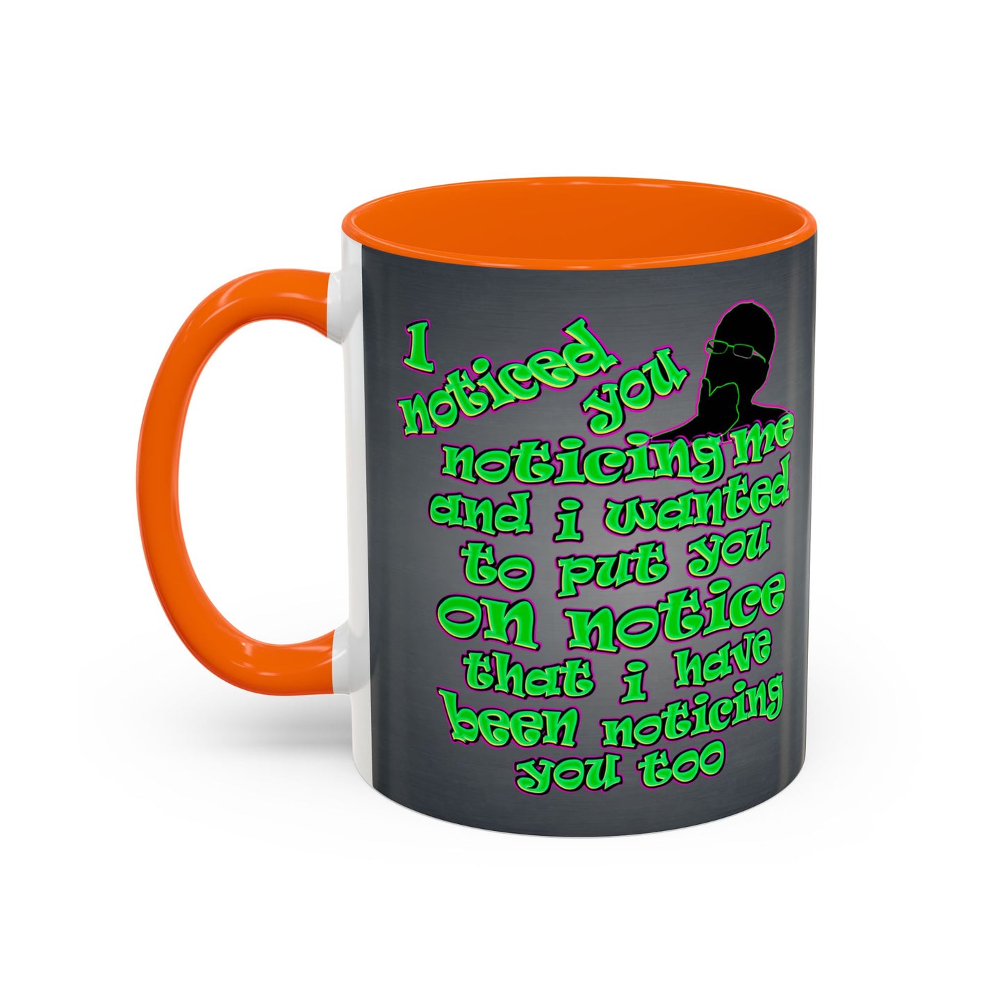 noticed you noticing - Accent Mug (grey-light grey)