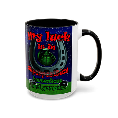 my luck - Accent Mug ('snoops' background)