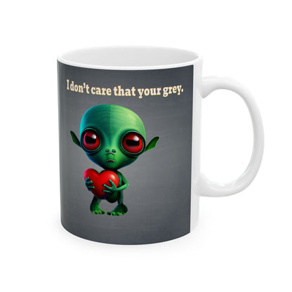 I don't care that your grey - White Mug (grey-light grey)