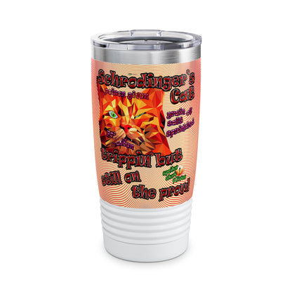 schrodinger's cat - Ringneck Tumbler, 20oz (yellow-orange wave)