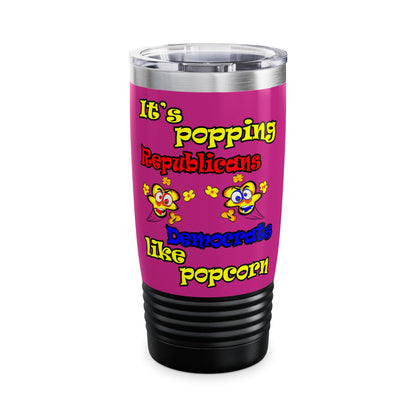 popping like popcorn - Ringneck Tumbler, 20oz (pink)