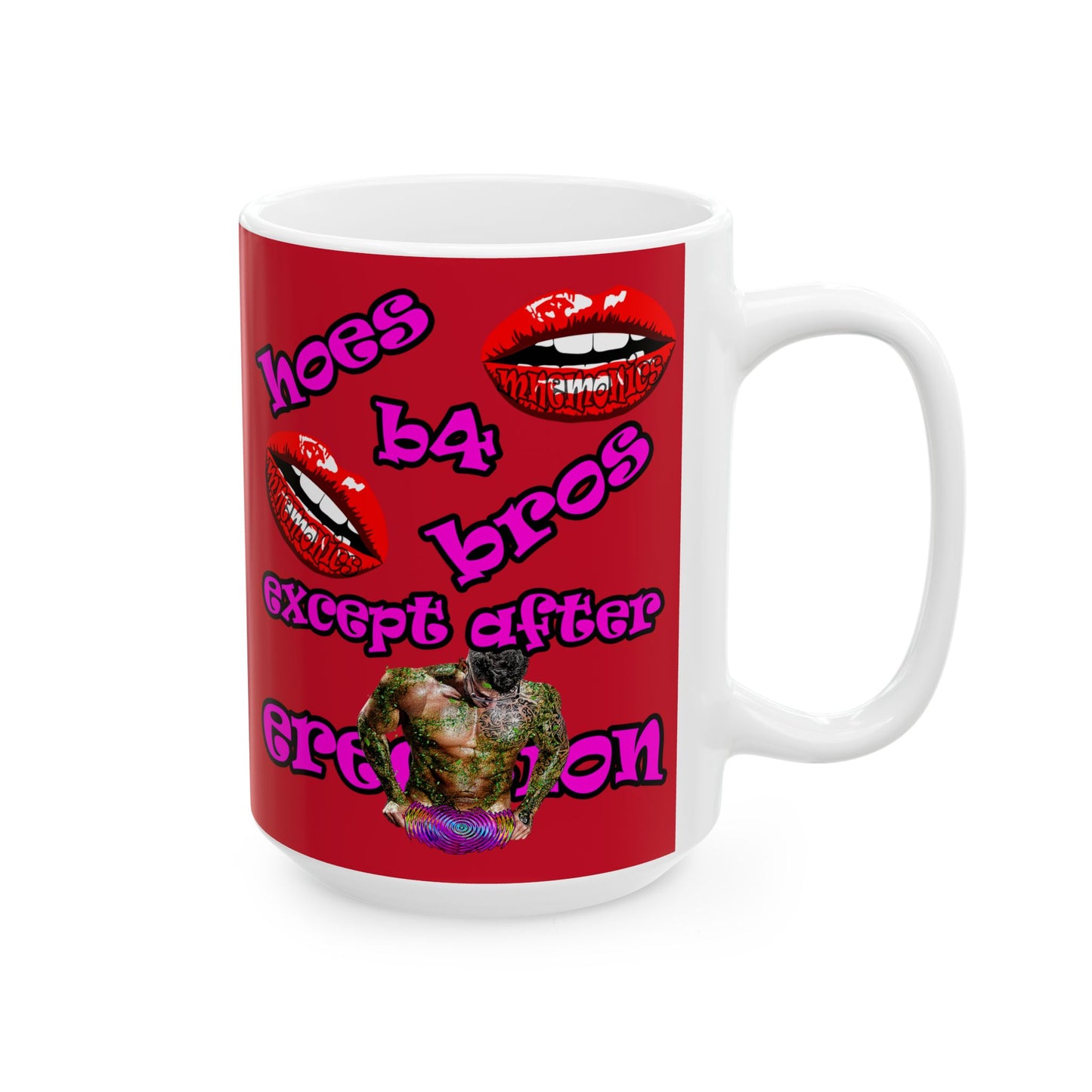 hoes b4 bros - White Mug (dark red)
