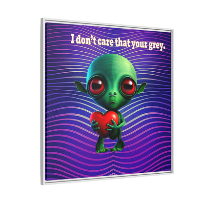 I don't care that your grey - framed canvas art (purple wave)