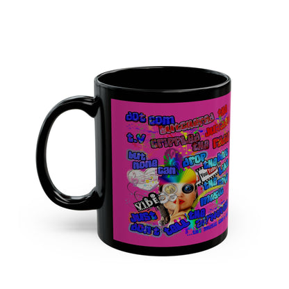 drop the beat - Black Mug (pink)