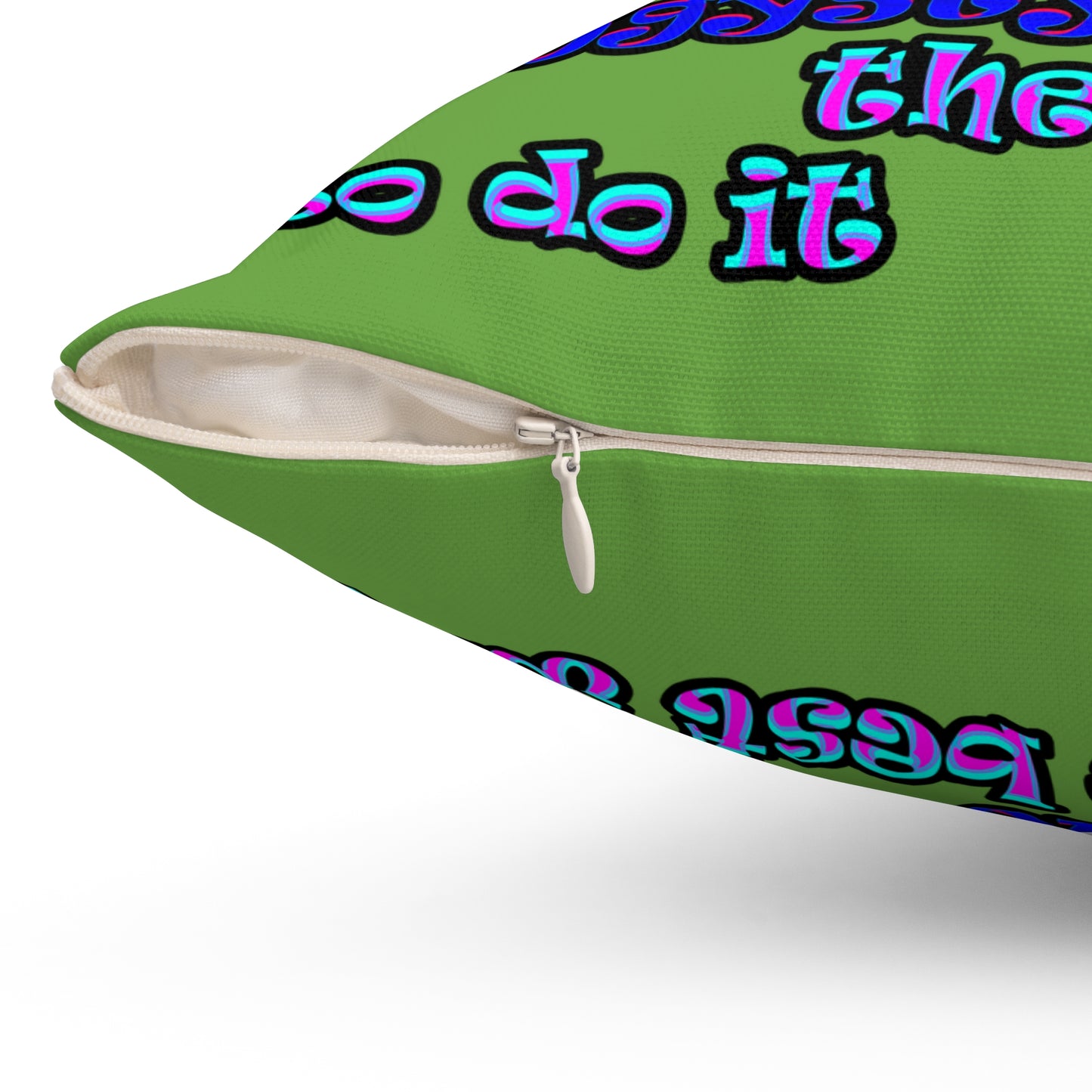doggystyle - Spun Polyester Square Pillow - (green)