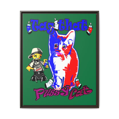 tag that - framed canvas art (dark green)