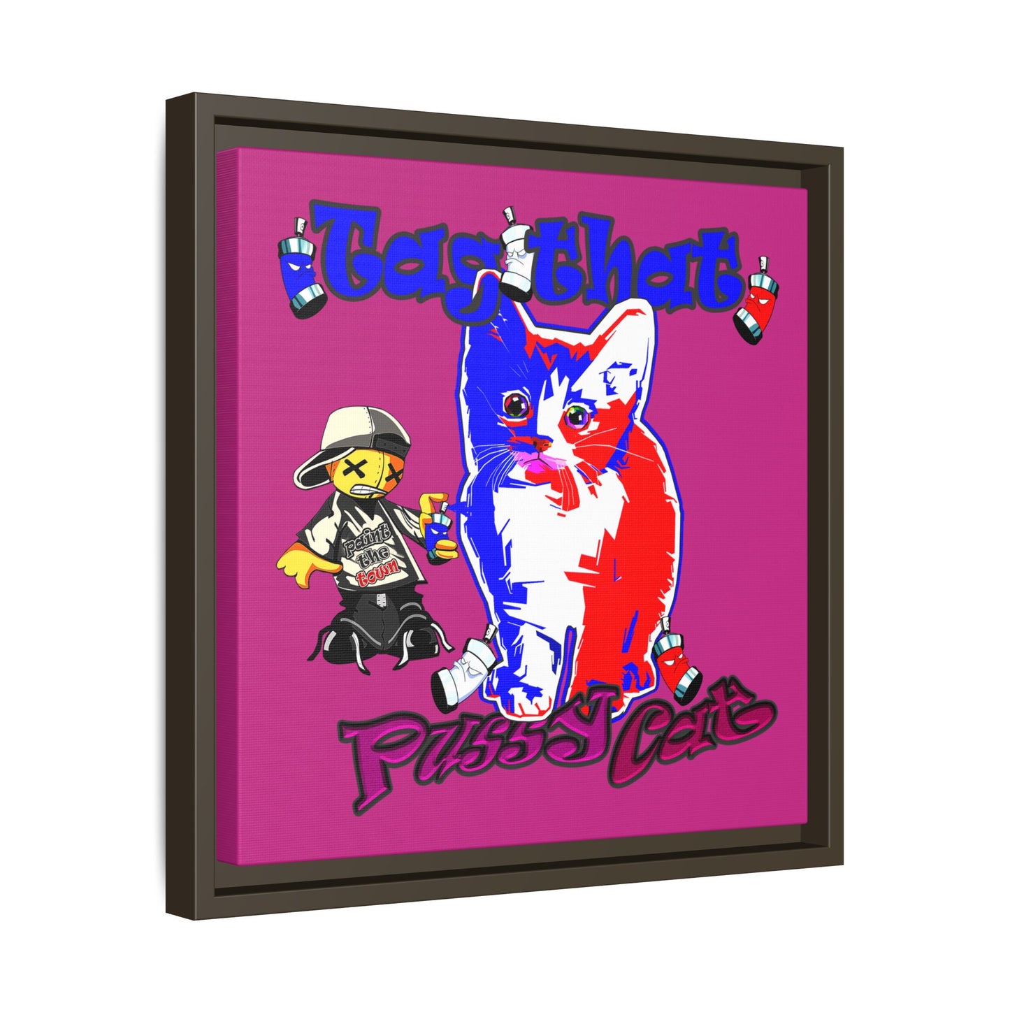 tag that - framed canvas art (pink)