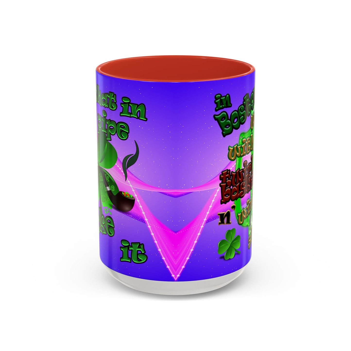 celtics logo - Accent Mug (purple-pink wave)