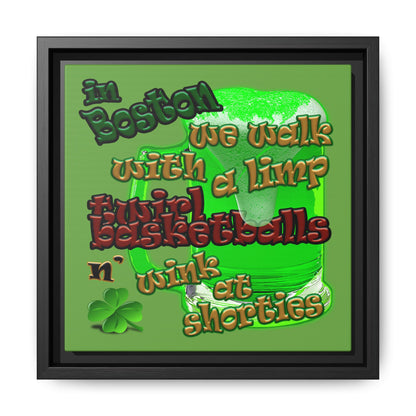 celtics logo - framed canvas art (green)