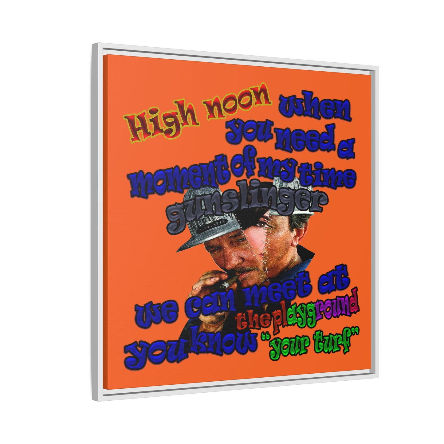 high noon - framed canvas art (orange)