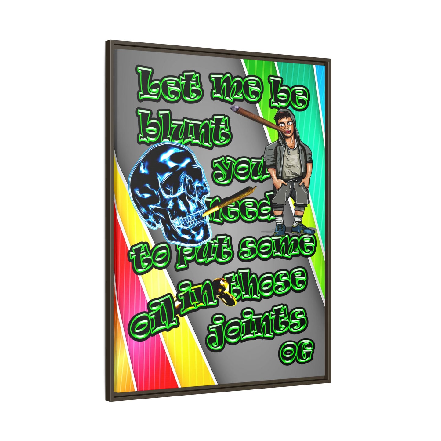 og - framed canvas art (rainbow split)