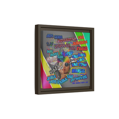 drop the beat - framed canvas art (rainbow split)