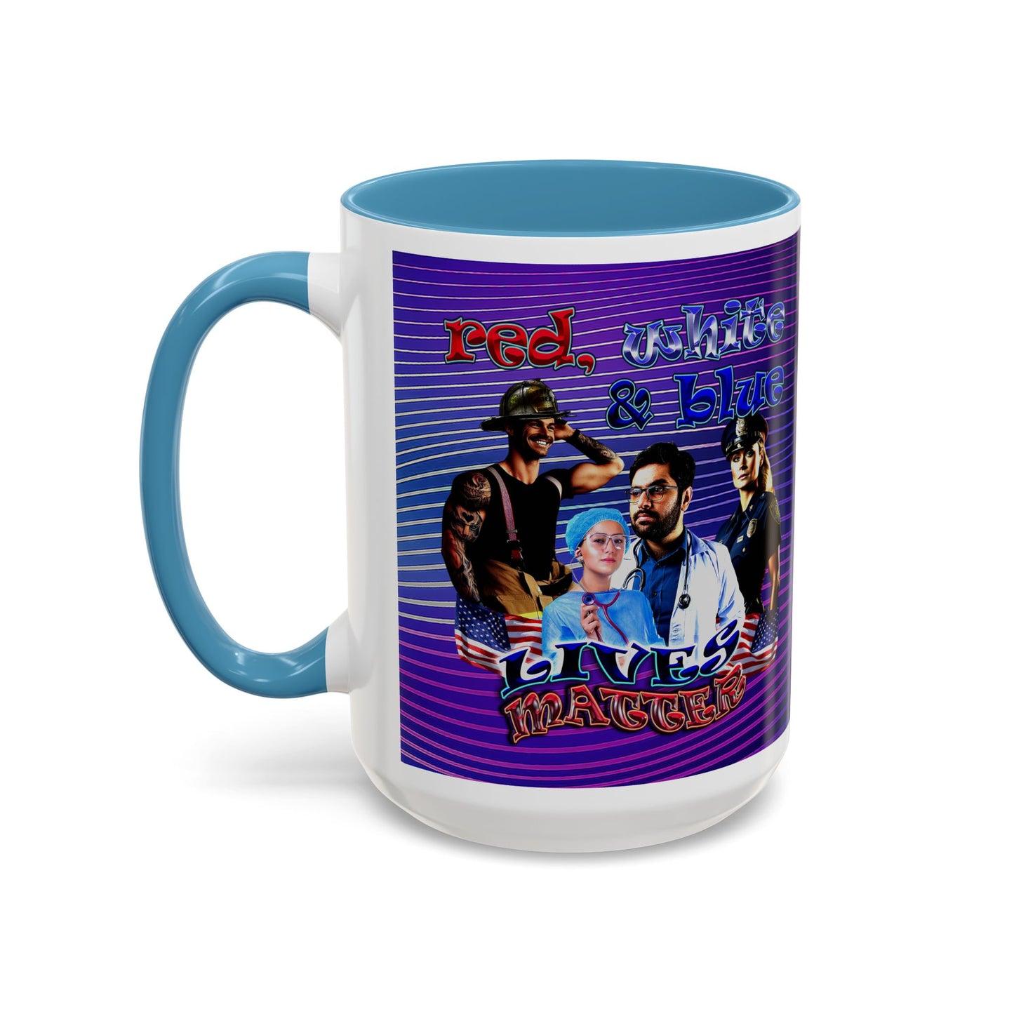 rw&b lives matter - Accent Mug (purple wave)