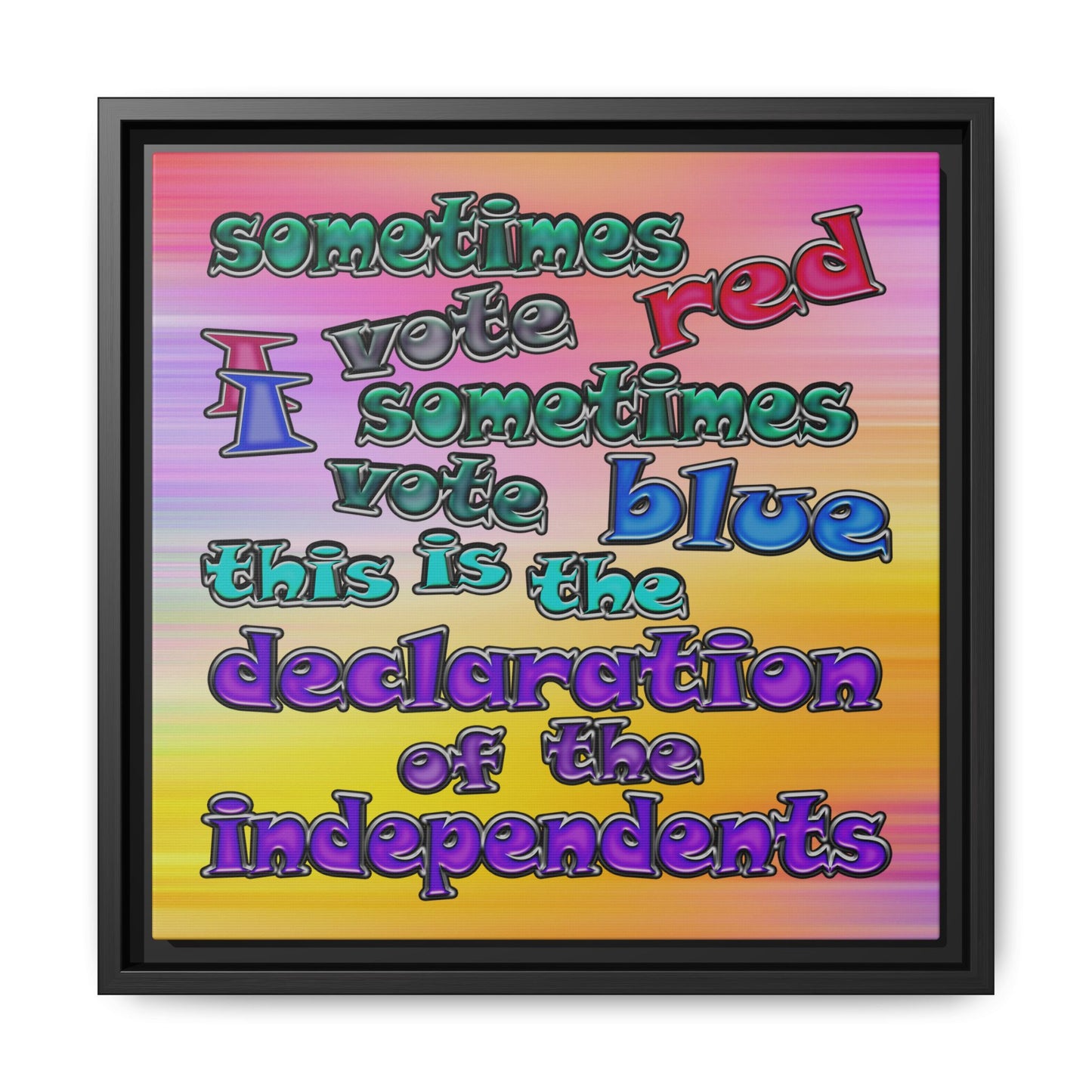 declaration of the independents - framed canvas art (color blur)