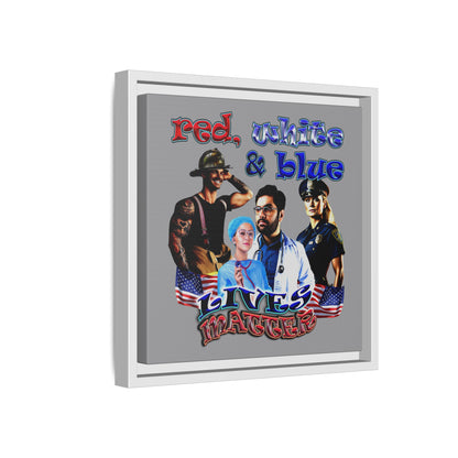 rw&b lives matter - framed canvas art (grey)